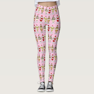 Retro Ice Cream Sundaes Leggings