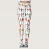 Retro Ice Cream Sundaes Leggings (Vorderseite)