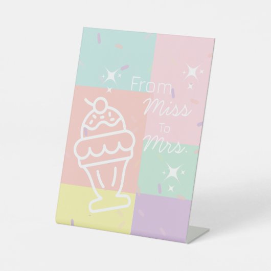 Retro Ice Cream Von Miss bis Mrs. Sockelschild (Vorderseite)