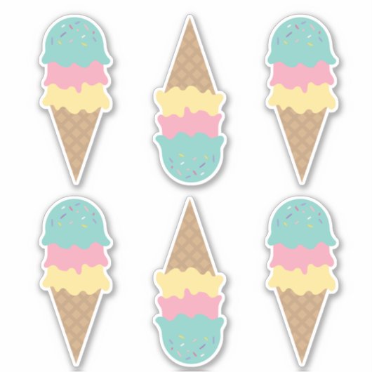 Retro Ice Creme Config Aquamarin Vanilla Rosa Aufkleber (Vorderseite)