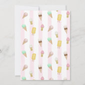 Retro Ice Creme Social Birthday Party Einladung (Rückseite)