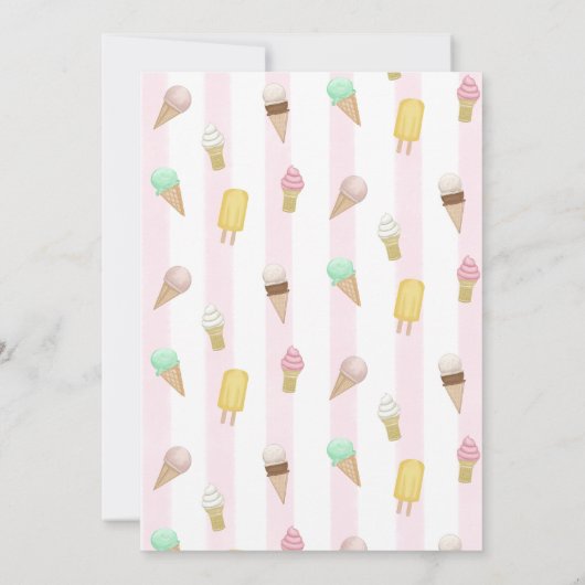 Retro Ice Creme Social Birthday Party Einladung (Rückseite)