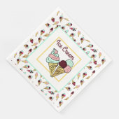 Retro Ice Creme Social Serviette (Ecke)