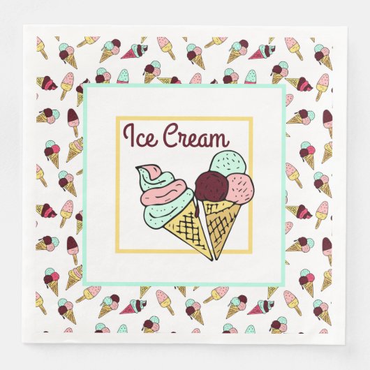 Retro Ice Creme Social Serviette (Vorderseite)