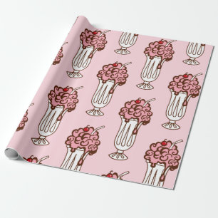 Retro Ice Creme Soda Wrapping Paper Geschenkpapier