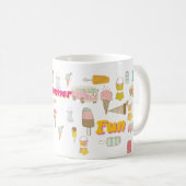 Retro Ice Creme Summer Party Kaffeetasse (VorderseiteRechts)