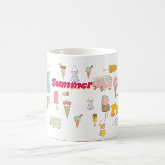 Retro Ice Creme Summer Party Kaffeetasse (Mittel)