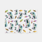 Retro Ice Creme Truck Muster Fleecedecke (Vorderseite (Horizontal))