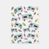 Retro Ice Creme Truck Muster Fleecedecke (Vorderseite)