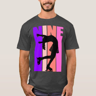 Retro Ice Skating Girls 9th Birthday Figure Skater T-Shirt