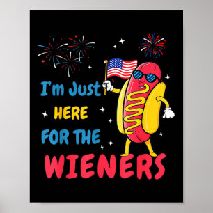 Retro Ich bin nur hier für die Dackeln 4. Juli Ho Poster