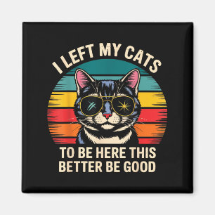 Retro Ich habe meine Katze hier gelassen Das sollt Magnet