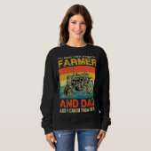 Retro Ich habe zwei Titel Bauer und Vater Farm Far Sweatshirt (Vorne ganz)