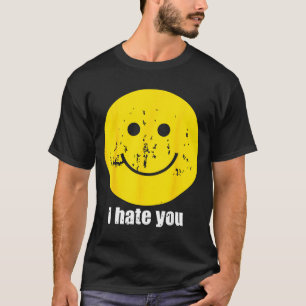 Retro ich hasse dich lustiges Smiley Gesicht T-Shirt