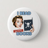 Retro Ich las verbotene Bücher Button (Vorderseite)