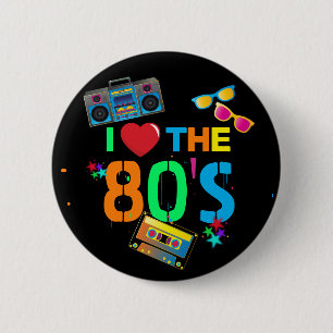 Retro – Ich liebe die 80er Achtziger Button