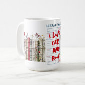 Retro Ich liebe Katzen und Bücher Kaffeetasse (Vorderseite Links)