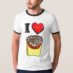 Retro Ich Liebe Pommes Frites T-Shirt