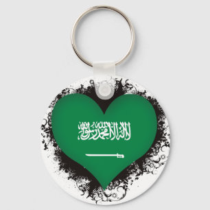 Retro Ich liebe Saudi-Arabien Schlüsselanhänger