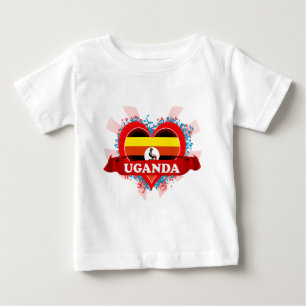 Retro Ich liebe Uganda Baby T-shirt