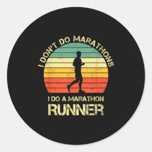Retro Ich mache keine Marathons ich bin ein Marath Runder Aufkleber