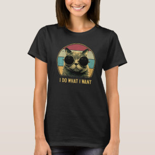 Retro Ich mache was ich will Katze Katzenpapa Katz T-Shirt