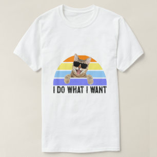 Retro Ich mache was ich will Katze lustige Katzenl T-Shirt