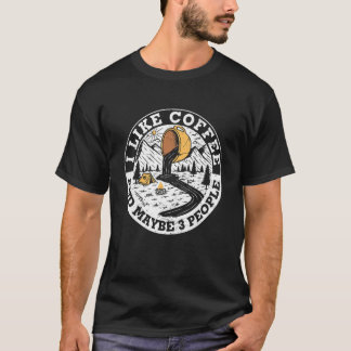 Retro Ich mag Kaffee vielleicht 3 Leute Coffein Ad T-Shirt