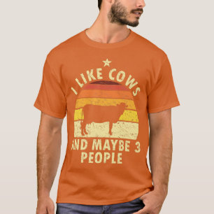 Retro Ich mag Kühe und vielleicht 3 Personen Bauer T-Shirt