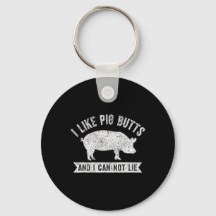 Retro Ich mag Schweineärsche und ich kann nicht lü Schlüsselanhänger