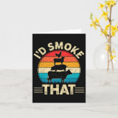 Retro Ich rauche den lustigen Byrbecue Raucher Gri Karte (Gelbe Blume)