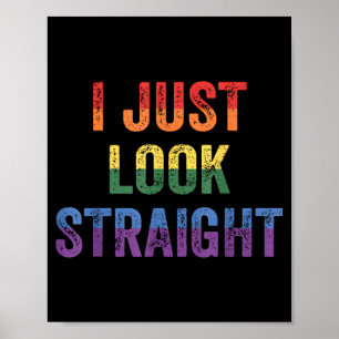 Retro-Ich-sehe-straight-lesbisch-queer-schwul-LGBT Poster