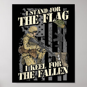 Retro Ich stehe für den Flag Kneel für die gefalle Poster