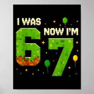 Retro Ich war 6 jetzt bin ich 7 Geburtstagsgeschen Poster