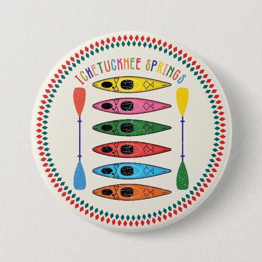 Retro Ichetucknee Springs Kayaking Button (Vorderseite)