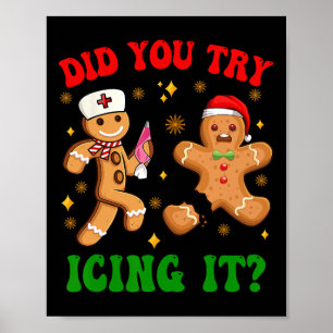 Retro Icu Nurse Weihnachts-Lebkuchen Haben Sie ver Poster