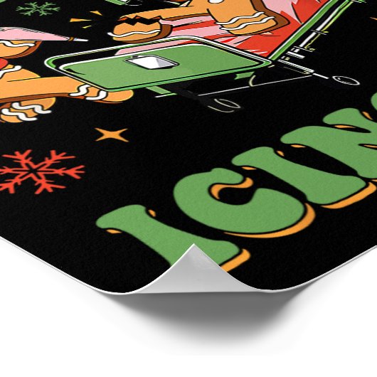 Retro ICU Nurse Weihnachtsgingerbrot Haben Sie ver Poster (Ecke)