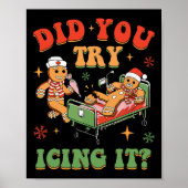 Retro ICU Nurse Weihnachtsgingerbrot Haben Sie ver Poster (Vorne)