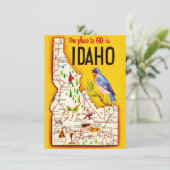 Retro Idaho Karte Ankündigung (Stehend Vorderseite)