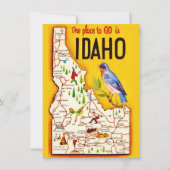 Retro Idaho Karte Ankündigung (Vorderseite)