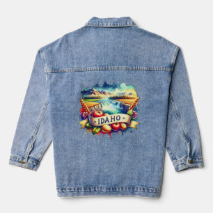 Retro Idaho Map s - Vintage usa map Jeansjacke