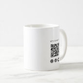 Retro IG Facebook Youtube | QR-Code für soziale Me Kaffeetasse (VorderseiteRechts)