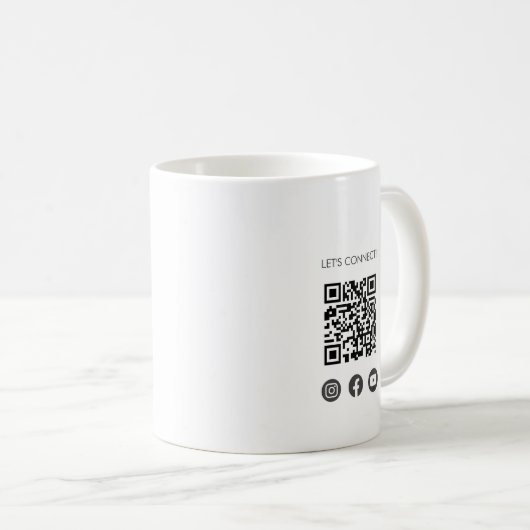 Retro IG Facebook Youtube | QR-Code für soziale Me Kaffeetasse (VorderseiteRechts)