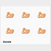 Retro Igitt Runder Aufkleber (Blatt)