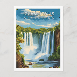 Retro Iguassu-Fälle Argentinien Südamerika Postkarte