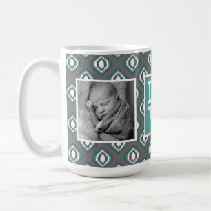 Retro Ikat Tribal Muster   LIEBE mit Fotos Kaffeetasse