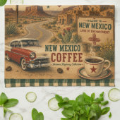 Retro Illinois Highway Coffee Diner Reise Geschirrtuch (Gefaltet)