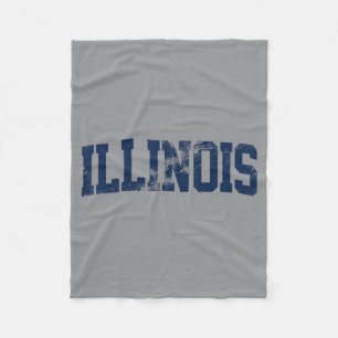 Retro Illinois Vintage Illinois Orange Blau Fleecedecke