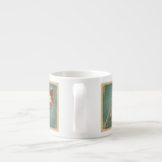 Retro Illustration der Eiscreme Espressotasse (Rückseite)