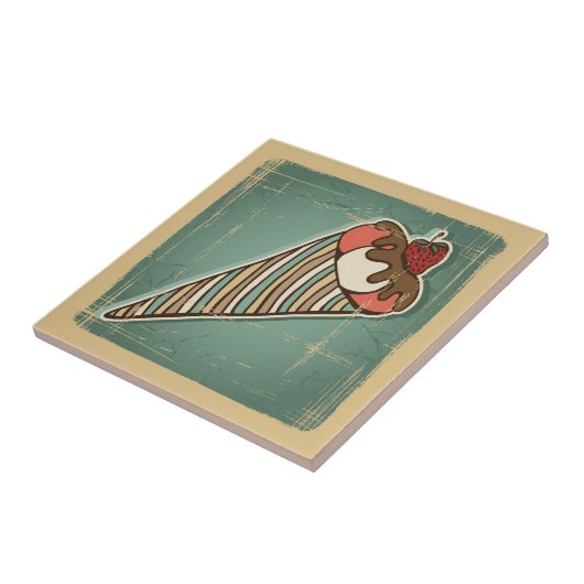 Retro Illustration der Eiscreme Fliese (Seite)